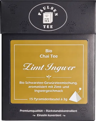 Produktbild von Paulsen Chai Zimt Ingwer, 15x3g Pyramidenbeutel
