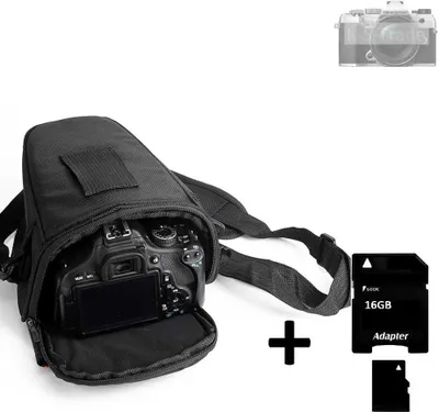 Produktbild von K-S-Trade Schultertasche kompatibel mit Olympus OM System OM-5 Colt Kameratasche für Systemkameras DSLR DSLM SLR, Bridge etc., + 16GB Speicherkarte
