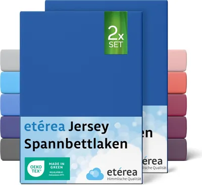 Produktbild von etérea Jersey Spannbettlaken Baumwolle Schwarz 60x120 - 70x140 cm