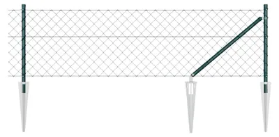 Produktbild von Drahtzaun mit 13 Erdspitzen 0,6 x 25 m aus galvanisiertem Stahl mit Stacheldraht