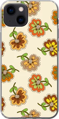 Produktbild von MuchoWow® Handyhülle Schutzhülle Hülle für Telefoonhoesje iPhone 13 mini Design - Blumen - Retro - Vintage Silikon Softcase Handy Hülle - Softcase