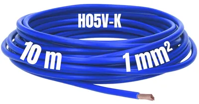 Productafbeelding van Kalitec, 10 meter, H05V-K, 1 mm², donkerblauw, installatiedraad. Flexibele aderleiding, PVC, enkele ader, litze van 1 mm², fijnaderige bedrading, enkele ader, kabel met enkele draad, verbindingsdraad