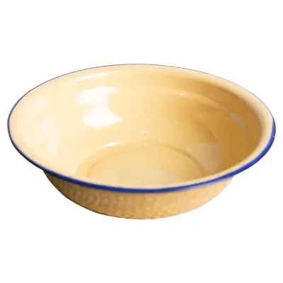 Produktbild von Schüssel langlebiger Vintage -Emaille Multifunktional Suppenplatte für die Küche-GelbGröße:22 cm
