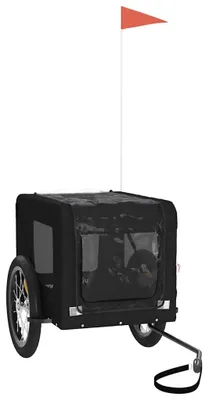 Produktbild von vidaXL Fahrradanhänger Hunde Schwarz Oxford-Gewebe & Eisen