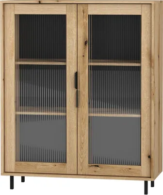 Produktbild von Vitrine Anne Anw-1D 2 2 Türiger Vitrinenschrank 103X126X40 Cm (Evoke Eiche)