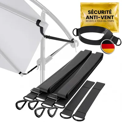 Image de Set de protection contre le vent Kingsleeve pour parasol ceintures réglables en polyester résistant au vent robuste crochets massifs en métal