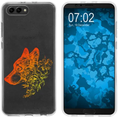 Produktbild von PhoneNatic Case kompatibel mit Huawei Honor View 10 Silikon-Hülle Floral Wolf M3-2