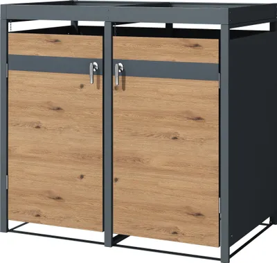 Obrázek produktu pro ML-Design box na odpadky se stříškou na květináč pro 2 koše 240L 132x80x124 cm ocelový
