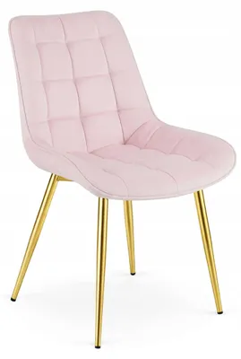 Imagen del producto de Sillón - Leobert - Bera - Terciopelo rosa claro / Patas doradas - 54 x 60 x 88 cm