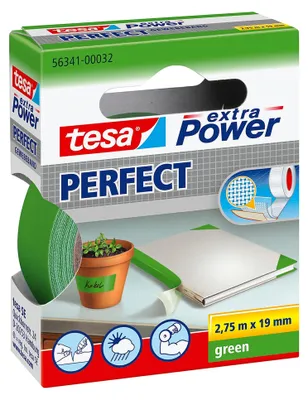 Produktbild von Tesa Power Perfect Gewebeband 2,75m x 19mm strapazierfähiges Klebeband Reparatur