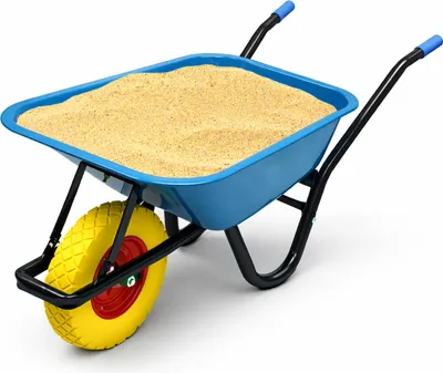 Produktbild von BITUXX Schubkarre 100L Schubkarren Schiebkarre Groß Scheibtruhe Bauschubkarre Blau mit PolyurethanVollgumi Rad Gelb bis 250kg MS-19707