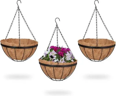 Obrázok produktu pre Závesné košíky na rastliny 50 x 31 cm, hnedo-čierne