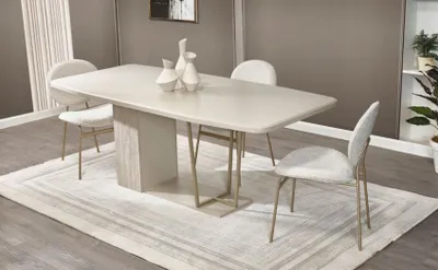 Obrázek produktu pro Bílý jídelní kout Designový jídelní set nábytek do jídelny Židle Stůl