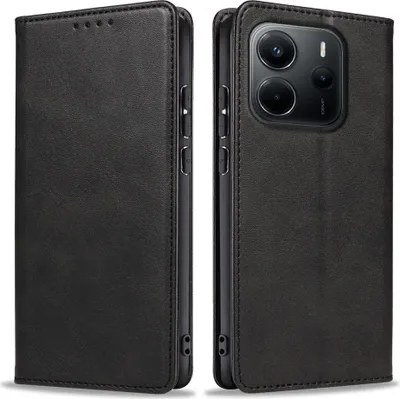 Produktbild von Handyhülle für Xiaomi Redmi Note 14 5G Kunstleder Flip Cover Hülle Handytasche Case Kartenfach Farbe: Schwarz