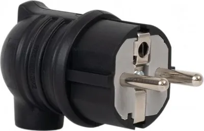 Produktbild von Gummi-Winkelstecker NOVA 16A 230V IP44 Schwarz