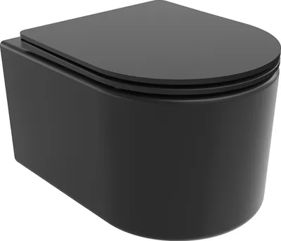 Image de Mexen Sofia Cuvette de WC sans rebord avec plaque mince à chute lente, duroplast, Matte Black - 30541085