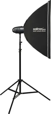 Produktbild von Walimex pro Newcomer 300 II Set, Studioblitz inkl. Softbox und Lampenstativ, LED Studiolicht mit Funk, Studiolampe 300 W mit hoher Lichtleistung ideal für Fotostudio