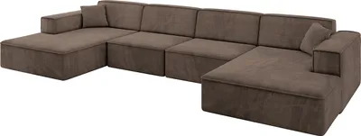 Produktbild von ALTDECOR Ecksofa in U-Form IREA-U2-v4 386x165x77 cm Braun Corner Sofa Bett Eckcouch Couch L-Form Wohnlandschaft Cauchsofa