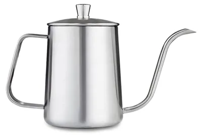 Produktbild von Kaffeekessel mit Schwanenhals 600 ml - 304 Edelstahl, langer Auslauf, präziser Handtropfkessel in Silber