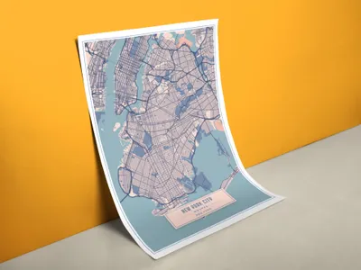 Produktbild von Stadtplan New York Poster | Größe in cm: 70 x 100