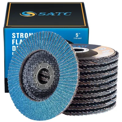 Productafbeelding van Schuurbladen 125mm, korrelatie 120, voor metaal en hout, 10 stuks, blauw, type T29, schuurschijven voor haakse slijpmachine