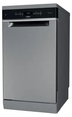 Obrázek produktu pro Whirlpool WH6FB10BS7A0X, Stojací, Úzká (45 cm), Nerezová ocel, Černá, Knoflíky, 1,3 m