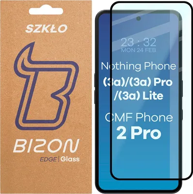Produktbild von Gehärtetes Glas für Nothing Phone (3a) / (3a) Pro / (3a) Lite / CMF Phone 2 Pro, Bizon Glass Edge 2, Schwarzer Rahmen
