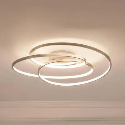 Produktbild von Lindby LED-Deckenlampe Joline, Ø 60 cm, nickelfarben, Metall