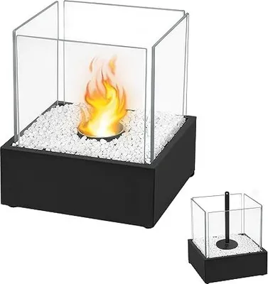 Produktbild von JOIEYOU Tischkamin Tischfeuer Ethanol Kamin mit Deko Steine und Löschhilfe Bioethanol Kamin Kaminofen Tenderflame Indoor und Outdoor Zum Heizen für Balkon Deko Garten Deko - Typ D