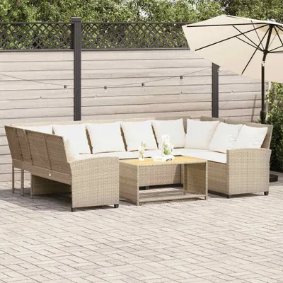 Immagine prodotto di Maison Exclusive - Divano da giardino con cuscini in polyrattan beige