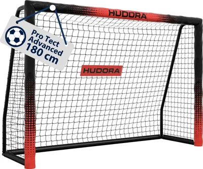 Image de But de football HUDORA Pro Tect Advanced - But de football d'extérieur avec filet et revêtement résistant aux intempéries pour enfants/adultes - Montage facile dans le jardin - Mur de but de haute qualité avec fermetures éclair et velcro