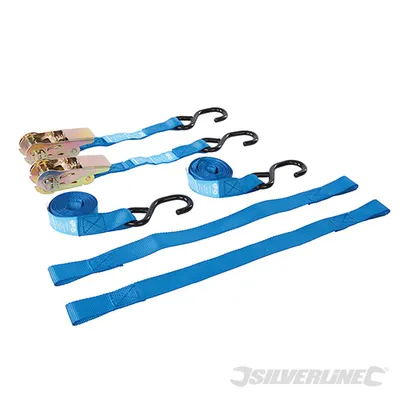 Obrázok produktu pre Silverline 285155 Sada viazacích popruhov na motocykel, 4 ks