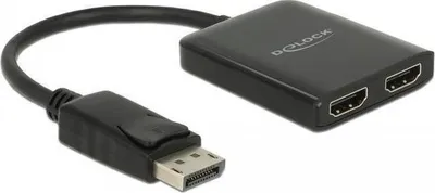 Image de Delock 87720 DELOCK DP 1.2 Splitter DP in > 2xHDMI out 4K 30Hz schwarz