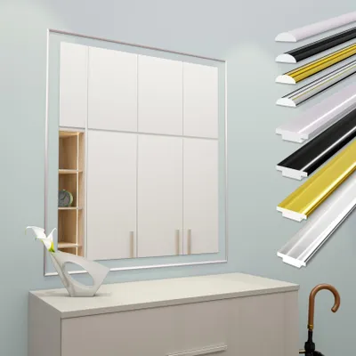Produktbild von HEXIM selbstklebende Zierleisten flexibel universelle Profile Wandleiste Gold Chrom Weiß Schwarz 300cm