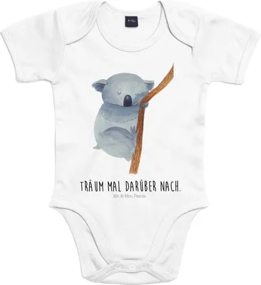Produktbild von Mr. & Mrs. Panda Strampler Koalabär 12. - 18. Monat - Heather Grey - Geschenk, babykleidung, body, Schlafzimmer, Traum, Träumen, Kurzarmbody, Lustige Sprüche, schlafen
