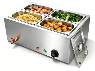 Bain Marie 2000 W, 4×3,5 l, Edelstahl, 30-110 °C