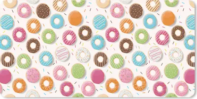 Produktbild von MuchoWow® Schreibtischunterlage Muster - Donut - Pastell 80x40 cm - XXL Mauspad - Gaming Mauspad