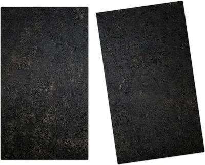 Produktbild von Spritzschutz Herdabdeckplatte Schneidebrett aus Glas Metallmuster Schwarz 2-Teilig (60x52cm)