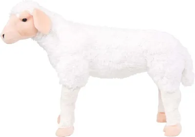 Produktbild von vidaXL Plüschtier Schaf Stehend Plüsch Weiß XXL