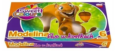 Produktbild von Sweet Colours Fluoreszierende Knetmasse Würfel 6 Farben