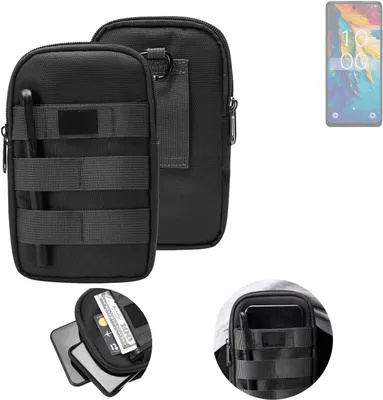 Produktbild von K-S-Trade Holster Gürtel Tasche kompatibel mit TCL 50 Pro NXTPAPER 5G Handy Tasche Schutz Hülle dunkel-grau viele Fächer, 1x