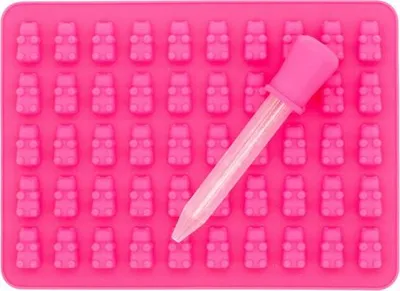 Produktbild von Teddybärform 50 Stück Mit Pipette, Rosa