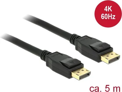 Produktbild von Delock - DisplayPort-Kabel - DisplayPort (M) zu DisplayPort (M) - 5 m - eingerastet - Schwarz