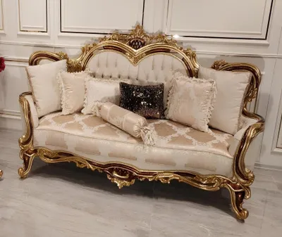 Produktbild von Sofa 3 Sitzer Dreisitzer Sofa Sofas Klassische Möbel Sitz Stoff Stil Barock