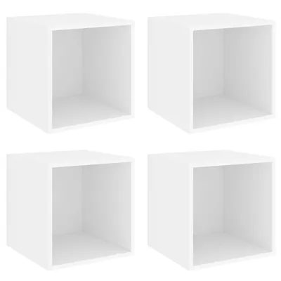 Image de vidaXL Armoires murales 4 pcs. Blanc 37x37x37 cm Bois composite