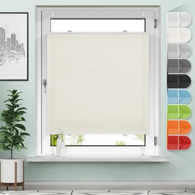 Produktbild von Plissee ohne Bohren Beige 85 x 160 cm