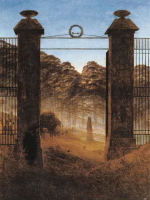 Produktbild von Caspar David Friedrich Kunstdruck Bild - Friedhofseingang, 1825 (80 x 60 cm)