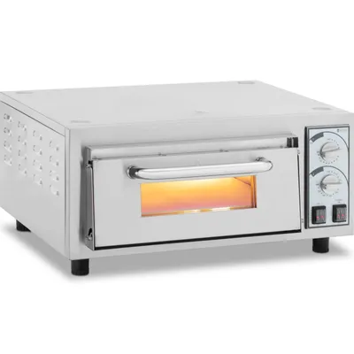 Produktbild von Expondo Royal Catering Elektro-Pizzaofen - 1 x 40 cm - 1 Kammer - 2400 W - 230 V - manuell - feuerfester Stein -
