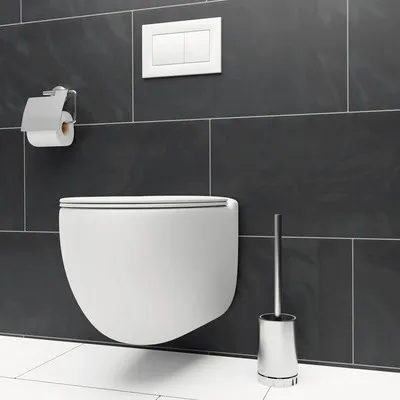 Produktbild von REIKA WC-Bürstengarnitur SAKU stehend WC-Bürstenkopf aus Silikon edelstahl gebürstet