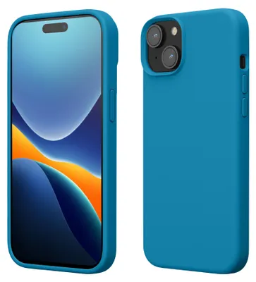 Produktbild von kwmobile Handyhülle für iPhone 15 Hülle, für iPhone 15 Case - Hülle Silikon - kabelloses Laden - Karibikblau